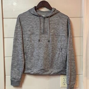 Title Nine Women’s Break a Sweat Gray Spacedye 1/4 Zip Hoodie Size S.